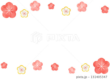 水彩風の梅の花の背景イラスト 131405347