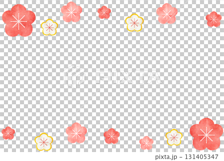 水彩風の梅の花の背景イラスト 131405347