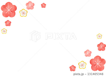 水彩風の梅の花の背景イラスト 131405348