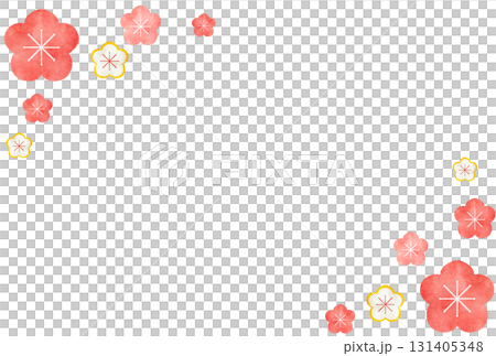 水彩風の梅の花の背景イラスト 131405348