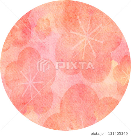 水彩風の梅の花の背景イラスト 131405349