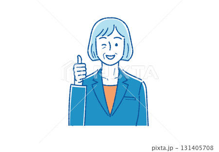 サムズアップする女性上司 131405708