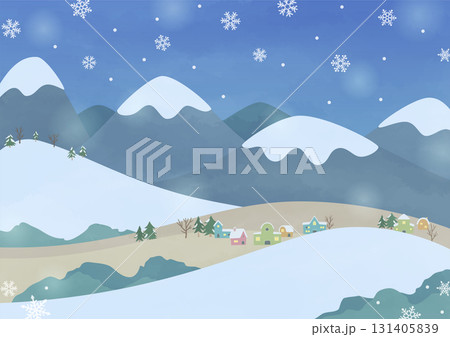 冬の雪景色背景夜 131405839