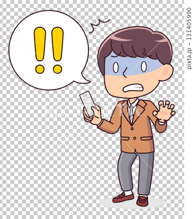 一位男學生對收據感到驚訝的插圖 131405990