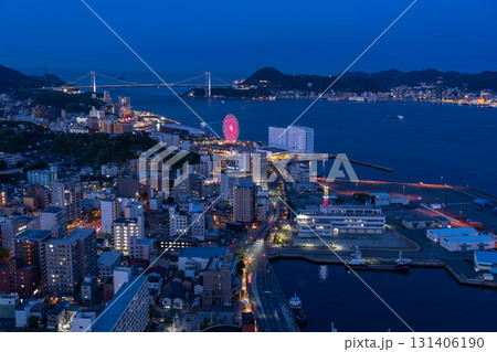 《山口県》関門橋・関門海峡の夜景 131406190