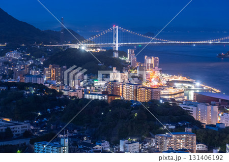 《山口県》関門橋・関門海峡の夜景 131406192