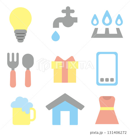 生活費アイコンセット カラー 生活費アイコンセット カラー 131406272