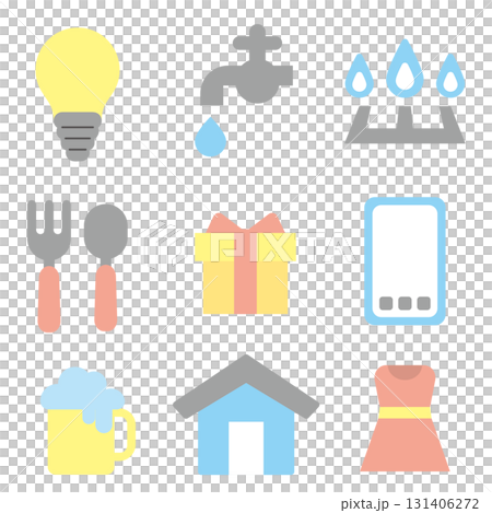 生活費アイコンセット カラー 生活費アイコンセット カラー 131406272