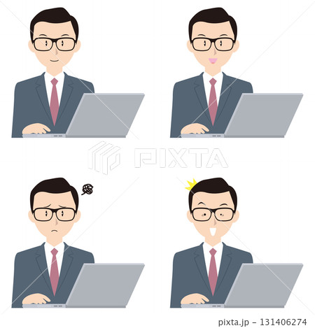 ノートPCと男性ビジネスマン① ノートPCと男性ビジネスマン① 131406274