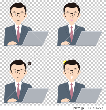 ノートPCと男性ビジネスマン① ノートPCと男性ビジネスマン① 131406274