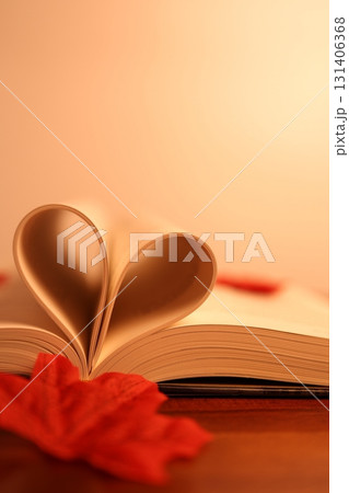 Heart Shape Made of Books with a Warm and Lovely Feeling, Conceptual Shot Heart Shape Made of Books with a Warm and Lovely Feeling, Conceptual Shot 131406368