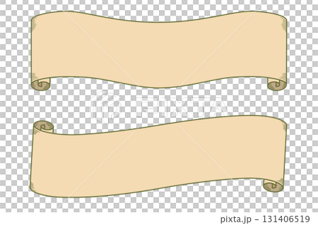 Classic scroll-style ribbon banner material set | Ribbons, banners, scrolls, decorative frames 131406519