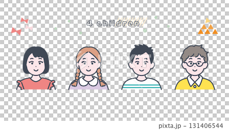 四名小學生的插圖素材 131406544