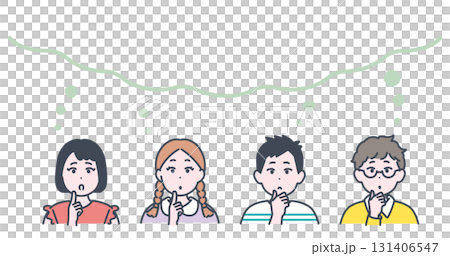 Illustration material of elementary school children thinking Illustration material of elementary school children thinking 131406547