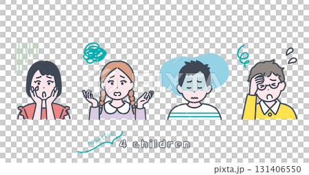 消極兒童插圖素材 131406550