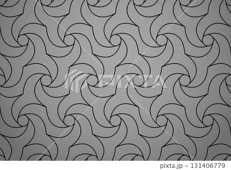 The geometric pattern with wavy lines. Seamless vector background. Gray and black texture. Simple lattice graphic design 131406779