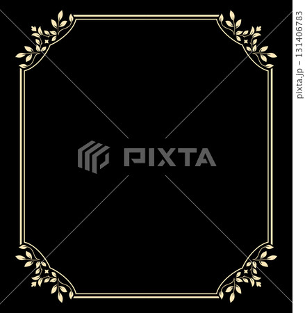 Decorative frame Elegant vector element for design in Eastern style, place for text. Floral black and golden border. Lace illustration for invitations and greeting cards Decorative frame Elegant vector element for design in Eastern style, place for text. Floral black and golden border. Lace illustration for invitations and greeting cards 131406783