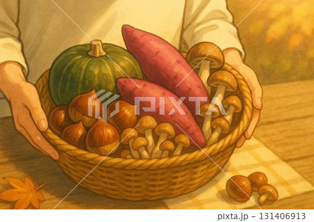 籠を持つ人 131406913