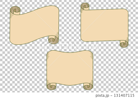 Set of 3 antique scroll banners | Scroll, banner, ribbon, scroll, frame 131407115