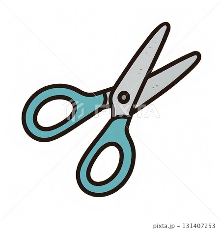 ソフトグリップはさみのかわいいアイコンイラスト ソフトグリップはさみのかわいいアイコンイラスト 131407253