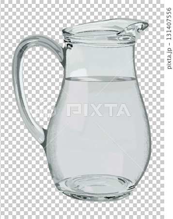 裝滿水的灰色玻璃水罐 131407556