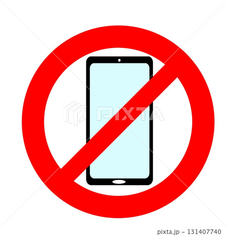 スマホ・携帯電話使用禁止マーク 131407740