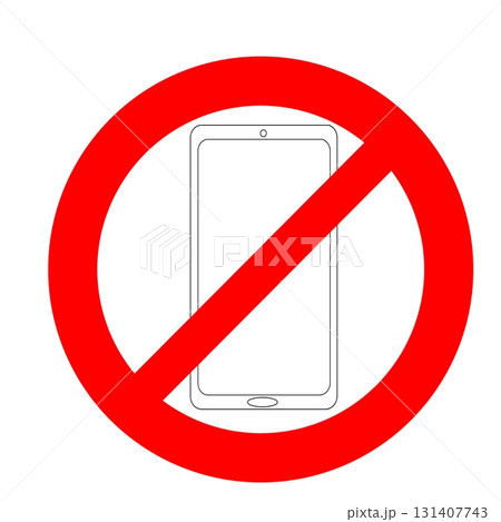 スマホ・携帯電話使用禁止マーク スマホ・携帯電話使用禁止マーク 131407743