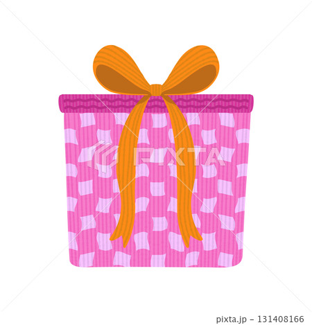 ピンクのプレゼントボックスのイラスト 131408166