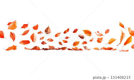 Autumn leaves floating gracefully in the air, created with AI 131408215