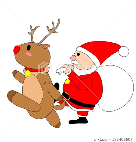プレゼントを運ぶサンタ 131408607