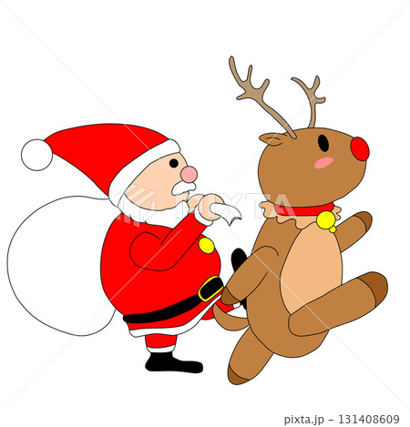 プレゼントを運ぶサンタ プレゼントを運ぶサンタ 131408609