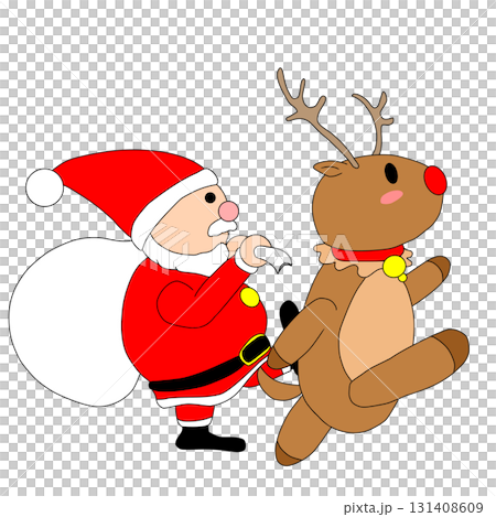 プレゼントを運ぶサンタ プレゼントを運ぶサンタ 131408609