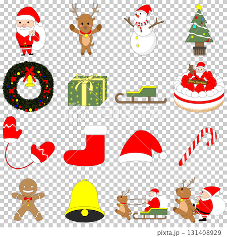 一組可愛的插圖來裝飾聖誕節 131408929