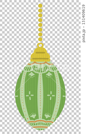 かわいい緑のクリスマスオーナメントのイラスト 131409619
