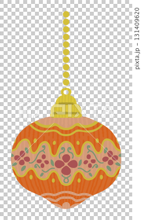 かわいいオレンジのクリスマスオーナメントのイラスト 131409620