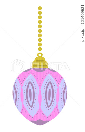 かわいいピンクのクリスマスオーナメントのイラスト 131409621