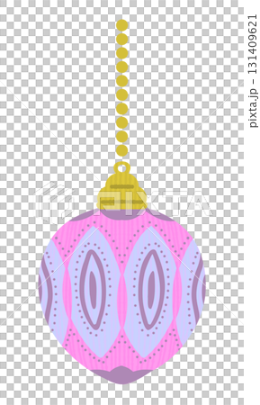 可愛的粉紅色聖誕裝飾插圖 131409621