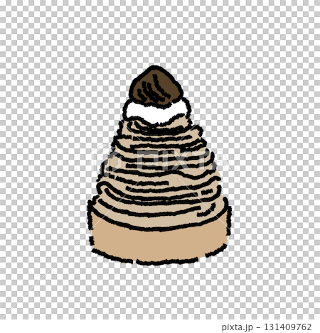 Chestnut Mont Blanc cake color illustration 131409762