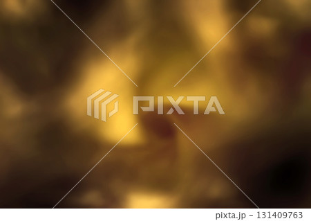 暗い背景に鈍い金色（黄土色）の霧のような煙が渦巻いているようなセピアトーンの抽象イメージ 131409763