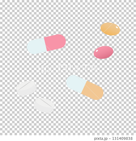 薬・錠剤・カプセルの医療イラスト素材 131409838