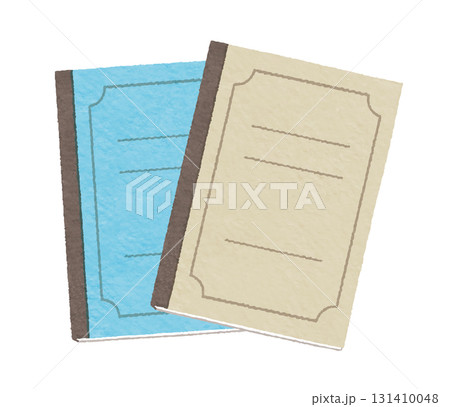 シンプルで使いやすい2冊のノート|Stationery Notebook Illustration シンプルで使いやすい2冊のノート|Stationery Notebook Illustration 131410048