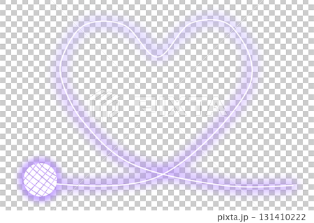 Shiny yarn heart frame (purple) 131410222