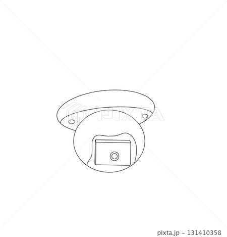 ドーム型防犯カメラの線画 ドーム型防犯カメラの線画 131410358