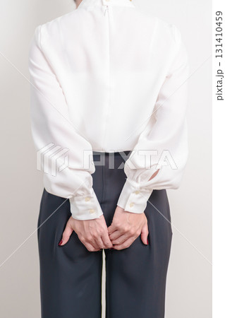 Business Woman having Anal symptoms pain for Hemorrhoids disease, Constipation, Anal cancer awareness month, diarrhea, Irritable Bowel Syndrome, IBS, Inflammation, Colorectal cancer and Anal Procttis Business Woman having Anal symptoms pain for Hemorrhoids disease, Constipation, Anal cancer awareness month, diarrhea, Irritable Bowel Syndrome, IBS, Inflammation, Colorectal cancer and Anal Procttis 131410459