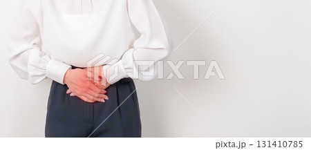 Business woman having Colon pain for Colonic disease, Inflammatory Bowel, IBD, Colorectal cancer, Ulcerative colitis, Diverticulitis, Irritable bowel syndrome, Digestive system and Health concept Business woman having Colon pain for Colonic disease, Inflammatory Bowel, IBD, Colorectal cancer, Ulcerative colitis, Diverticulitis, Irritable bowel syndrome, Digestive system and Health concept 131410785