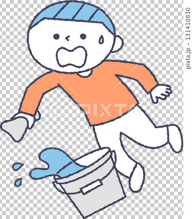 孩子被桶子絆倒 131410830