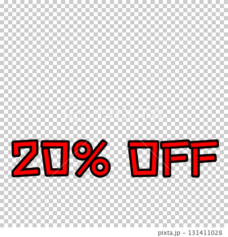 20%オフを強調する赤文字セールデザイン	 131411028