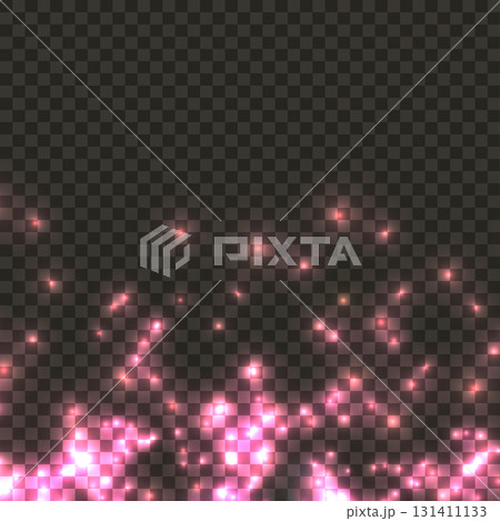 Falling Pink Glitter Sparkle Dust Overlay. Bright Luminous Light Effect. Vector 131411133