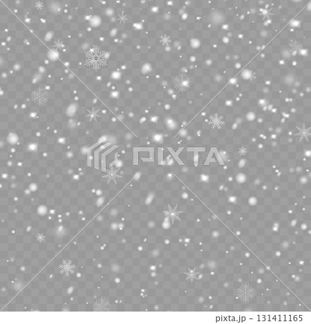 Realistic falling snow and snowflakes overlay effect for winter design. Vector Realistic falling snow and snowflakes overlay effect for winter design. Vector 131411165