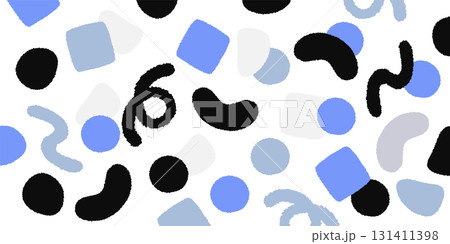 抽象的な図形のかわいい背景素材イラスト 131411398